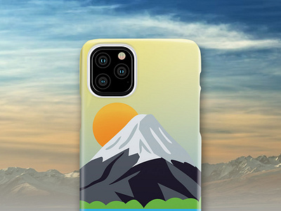 Mountain & Sunset Phone Case Design abstract amazon case color creative design football graphic design graphics illustration mobile cover modern pattern psg team typography unique vector wallet wallet case