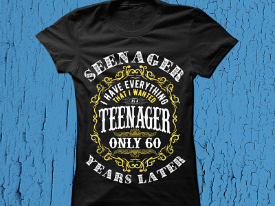 Seenager Typography Vintage T-Shirt Design