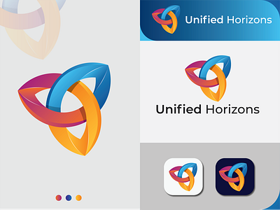 Abstract Logo Brand - Unified Horizons 3d logo 3d logo design 3d logo maker abstract art abstract design abstract logo brand identity branding colorful logo corporate branding corporate identity designer gradient logo graphicdesign graphics design initial letter logo initial logo logo design logodesign modern logo