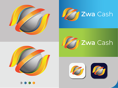 ZWA CASH - 3D LOGO DESIGN 3d art 3d logo brand identity branding colorful logo design gradient logo graphic design graphicdesign graphics initial letter logo logo design logo mark logodesigner minimal modern logo vector