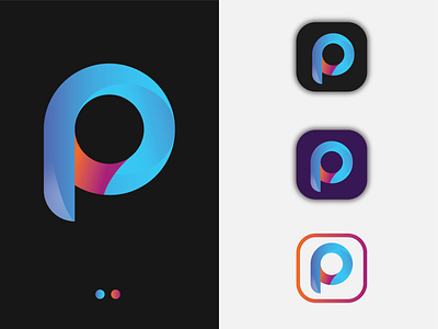 P – Gradient Initial Letter Logo