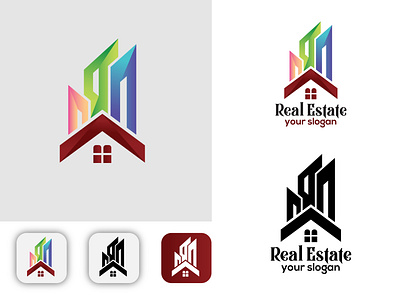 Real Estate Logo Design Concept 1 abstract logo app brand identity branding building business colorful company corporate identity gradient home home logo logo design logo designer modern modern home logo modern logo design modern real estate logo real estate real estate logo