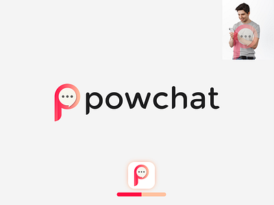 Powchat, P Modern Letter Logo