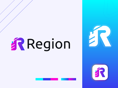 Region, R Initial Modern Letter Logo 3d animation brand identity branding colorful logo design gradient logo graphic design illustration logo logo design logomaker modern logo modernlogo motion graphics onlinelogomaker r3dlogo realestatelogo region ui