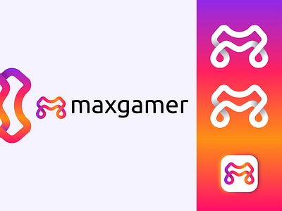 MaxGamer M modern letter logo
