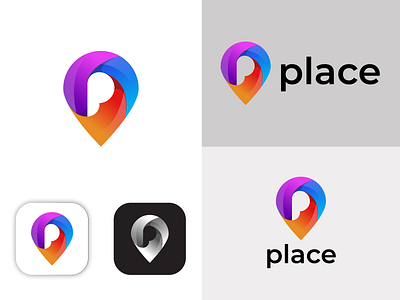place, p letter logo branding colorful design icon identity logo modern letter logo modern logo monogram p letter logo p logo place typography vector