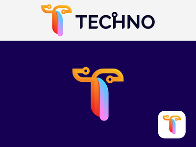 Techno, Tech logo Design Template brand identity branding colorful logo logo design modern logo t logo tech logo techno technology techtune