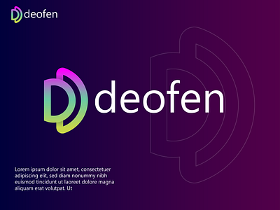 deofen, d letter modern monogram logo design