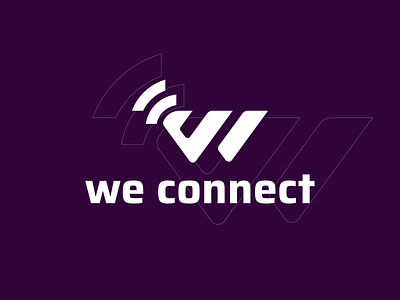 We Connect, W letter logo design