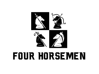 FOUR HORSEMEN design icon illustration logo minimal