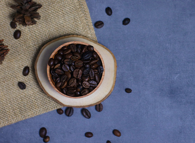 coffee beans on a wooden bowl and burlap coffe coffee cup fastfood food and drink foodphotography photography