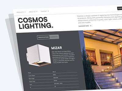Cosmos Lighting - Light Company Homepage ui web