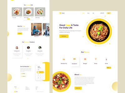 Food Landing Page branding creative design dribbble food food delivery food landing page graphic design landing page minimal modern restaurant simple trend ui ux web website website design