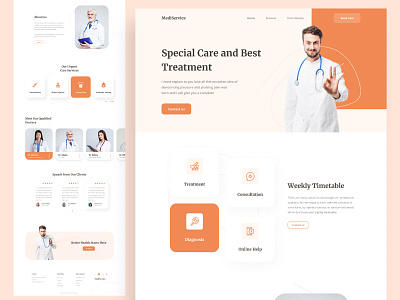 Medical Landing Page branding creative design dribbble graphic design landing page landing page design medical care medical web design medical website medical website design minimal modern design ui ux web website website design