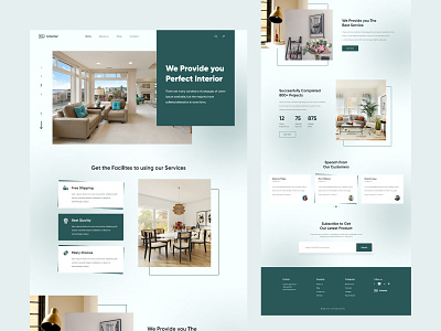 Interior Landing Page branding creative creative design design interior interior layout design landing page minimal modern ui ux website design