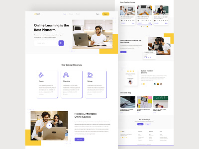 E-learning Landing Page branding creative design e learning education landing page learn learning minimal modern ui ux web design website design