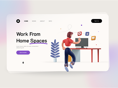 Work form Home Spaces Landing Page 3d work form home spaces work from home