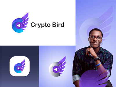 Crypto Bird Logo brand identity branding crypto bird logo crypto logo design graphic design illustration logo logo design logotype nft logo vector