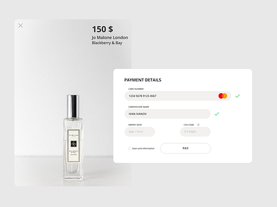 Daily UI #002 - Credit Card Checkout card checkout dailyui dailyui 002 design figma minimal money pay payment payment details perfume ui ui ux user experience ux