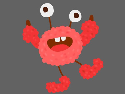 roast crab arthropod crab cute fluffy monster painting red