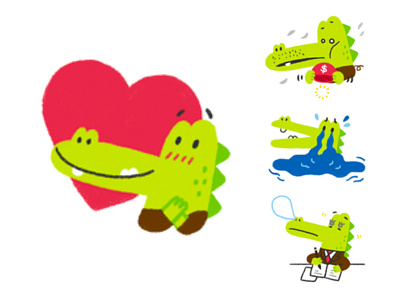 Staff Mr. Crocodile character crocodile design emoticon illustration line sticker