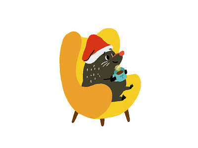 Christmas is coming soon animal character christmas design doodle illustration