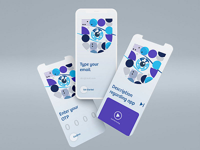 Memphis based Mobile App branding gradient graphic design logo memphis design mobile app motion graphics shapes ui