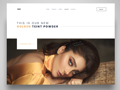 Golden Teint Powder Landingpage design landing page landing page concept screendesign ui design uiux ux ux design webdesign webdesigner