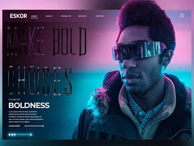 Make Bold Choices - animated type animated type landing page landing page concept landingpage neon screendesign ui ui design uiux ux ux design webdesign