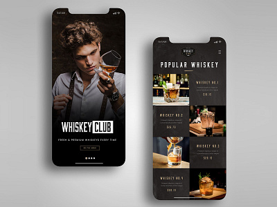 The Whiskey Club Website - mobile and Desktop Design 🥃 club website landing page landingpage screendesign ui ui design uiux ux design webdesign webdesigner whiskey whisky