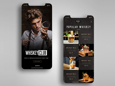 The Whiskey Club Website - mobile and Desktop Design 🥃