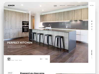 Interior Website Design interior kitchen landingpage ui ux webdesign