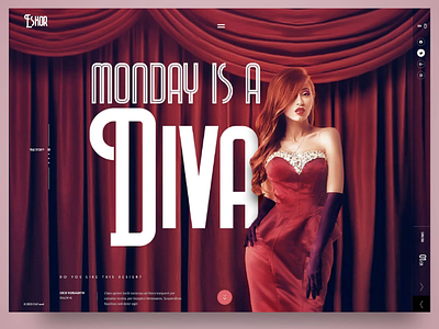 Monday is a diva diva headerdesign photoshop red retro typographie ui design webdesign