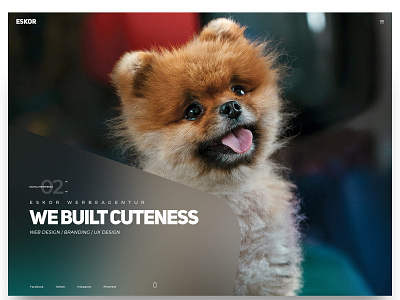 Cute modern Website design with glass-effect