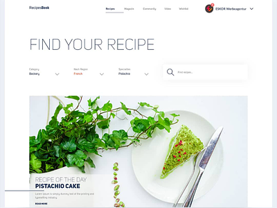 Recipe Website Design cooking foodlover kochen recipe rezepte ui uiux webdesign websitedesign werbeagentur