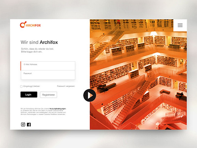 Archifox Login Page landing page landing page concept login login design login page webdesign