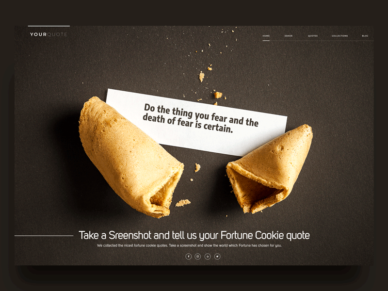 Furtune Cookie Quote Generator fortune cookie generator landing page random screendesign screenshot ui uiux webdesign