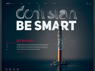 Be smart - don't start  - quit smoking landingpage 🚬☝️🔥