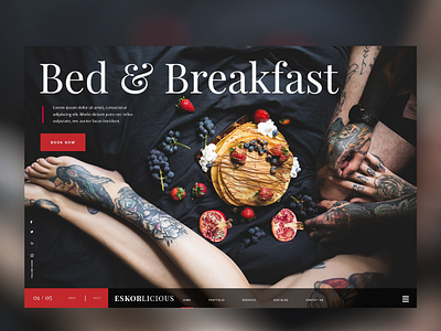 Bed & Breakfast Landingpage breakfast design food graphicdesign hero banner hero section landing page landing page concept landingpage screendesign tattoo ui ui design uidesign uiux ux ux design webdesign webdesigner websitedesign