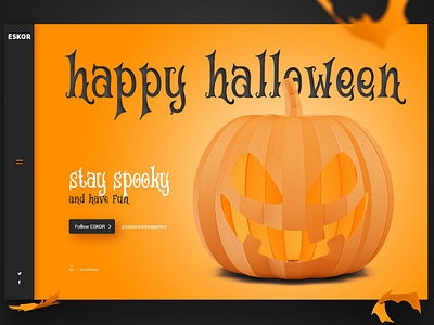 Desktop Landing Page „Happy Halloween" 🎃🦇🕷️👻 font halloween headerdesign landingpage pumpkins screendesign sliderdesign spooky ui ui ux ux webdesign