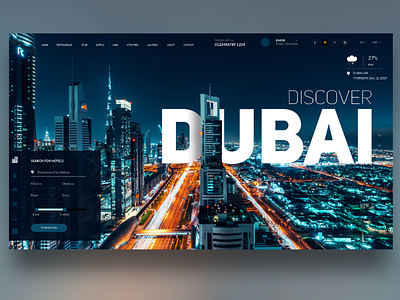 Disvover Dubai Travel Website dubai landingpage screendesign travel ui ux webdesign webdevelopment