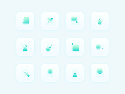 Frosted glass icon exercise design ui 图标