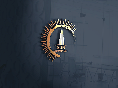 sun alluinum branding design illustration logo typography