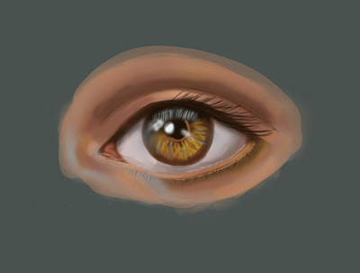 Eye illustration painting brushes