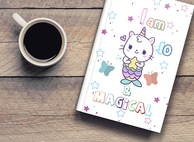 Magical coloring book for kids book cover design notebook design