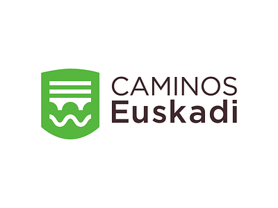 Caminos Euskadi logotipe caminos colege escudo euskadi geometric green logo logotipe shield symbol university