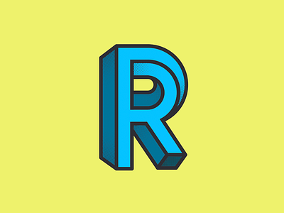 R Letter blue icon letra letter mark r yellow
