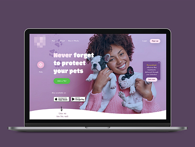 Website for pets owners agency app creative design layout web