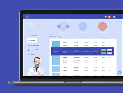 UI dashboard app design interface layout medicine simple ui ux