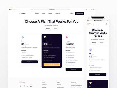 Responsive Pricing Plans Page